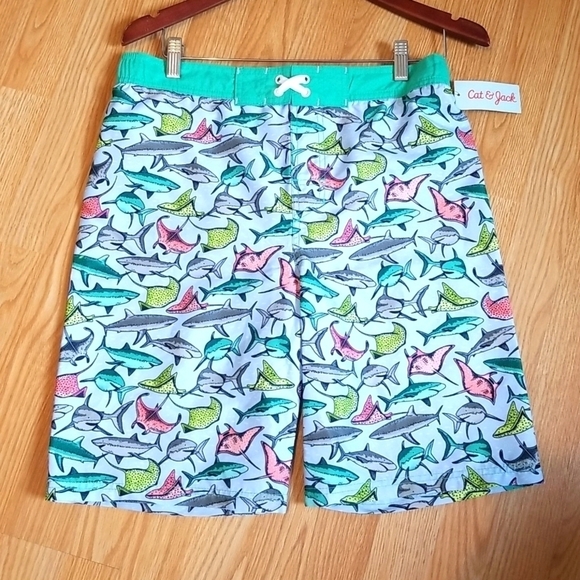 2/$15 BOYS Shark Swim Trunks - Cat & Jack Blue - Picture 3 of 6